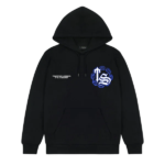 Trapstar Chain Script Ice White Logo Black Hoodie