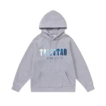 Trapstar Blue Logo Hoodie Gray
